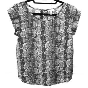 Joie Rancher B Print Top- Black/Gray Snake Print